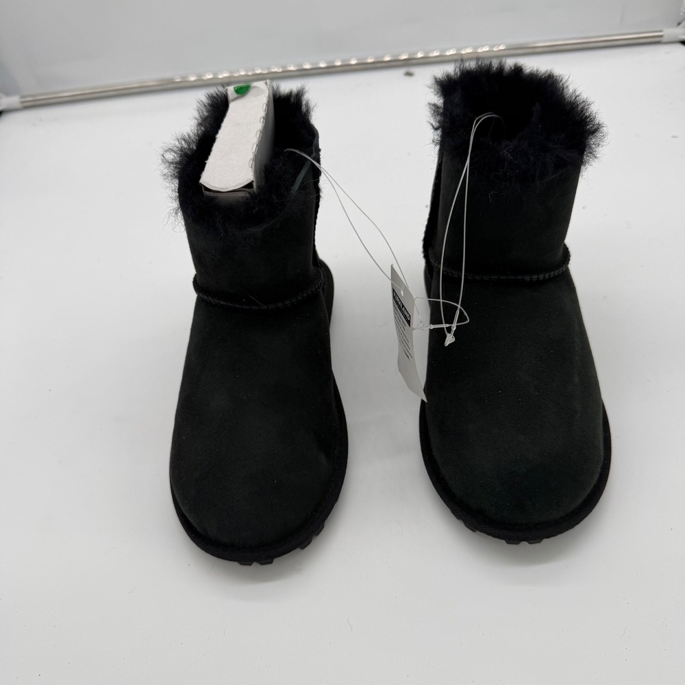 Kirkland Signature Kids Black Shearling Suede Ankle Boots Size 2 7771011